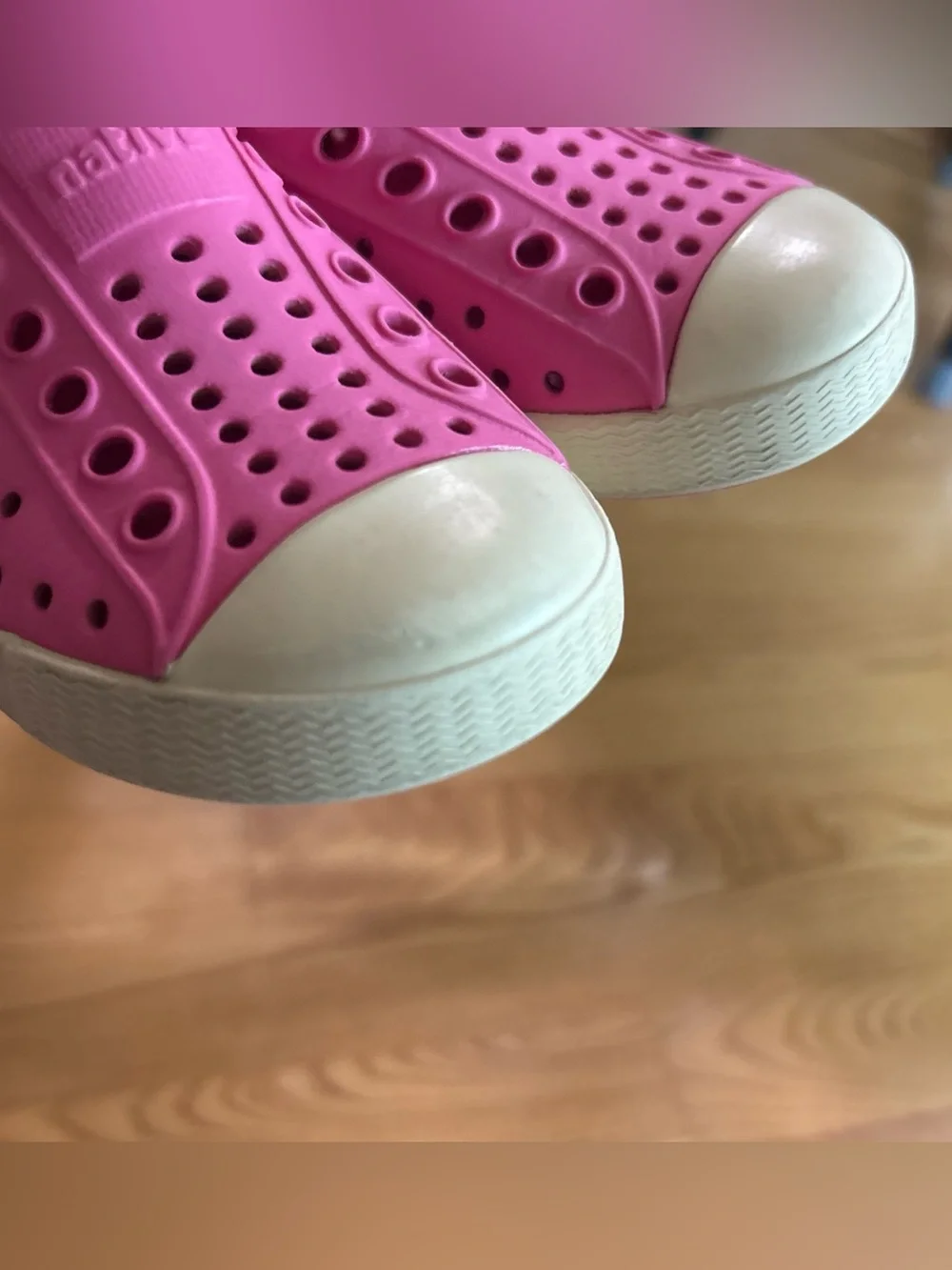 Native Jefferson Slip On Shoes Sneakers Pink Bone White Toddler Girl Sz 5 Summer